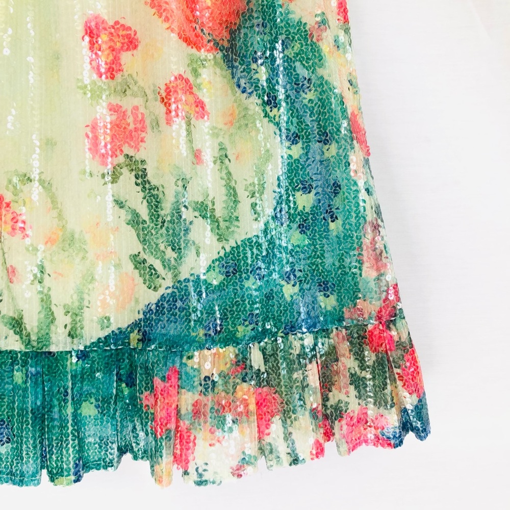 {Anthropologie} highly coveted Sequined Swing Peacock Dress {RARE} - Picture 9 of 13
